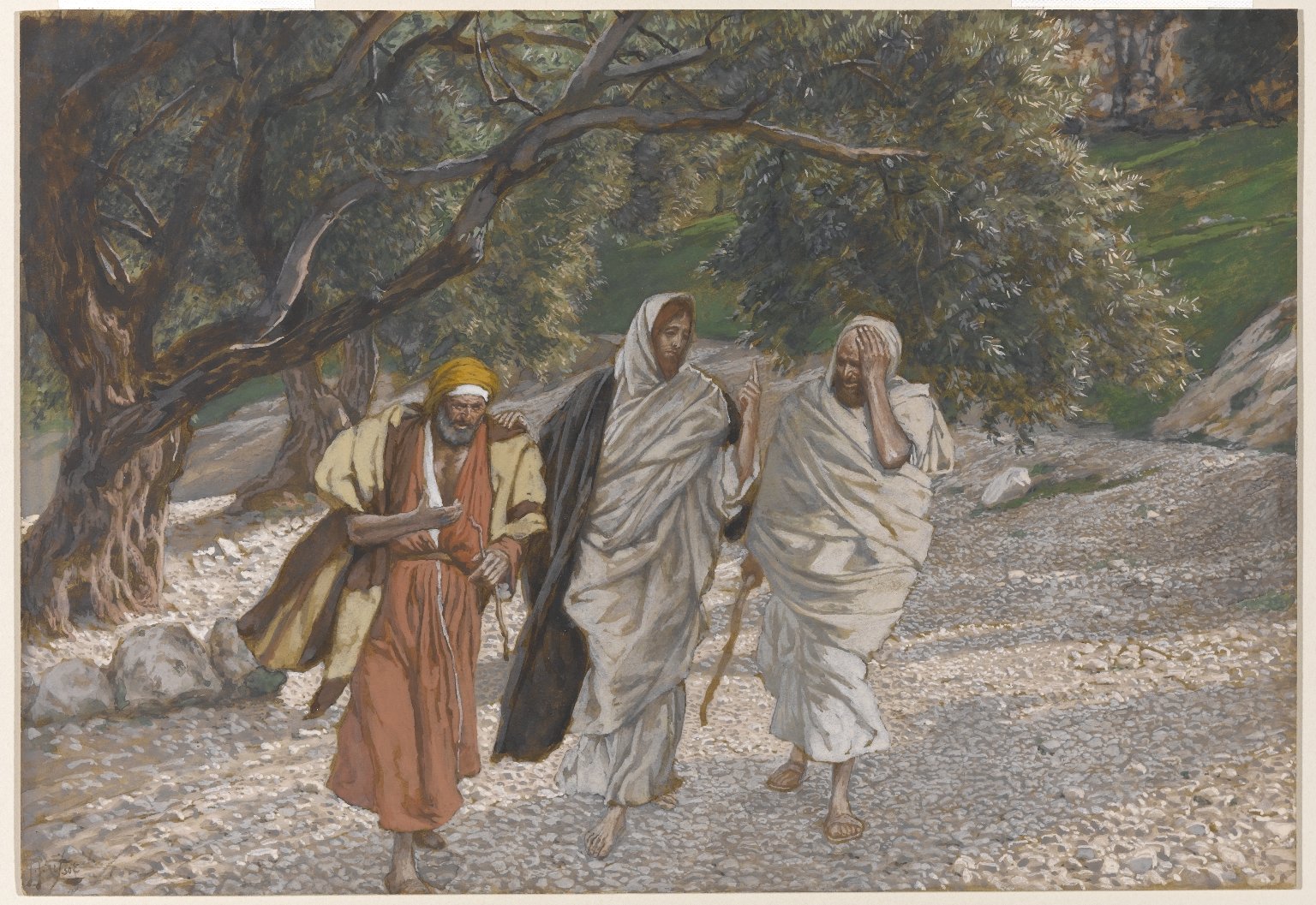 Cleopas speaking with Jesus on the Road to